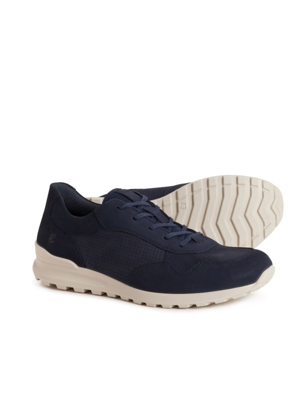Ecco CS25 Mens Low Cut Sneaker Marine Nubuck Perforated Leather NIB MSRP 150